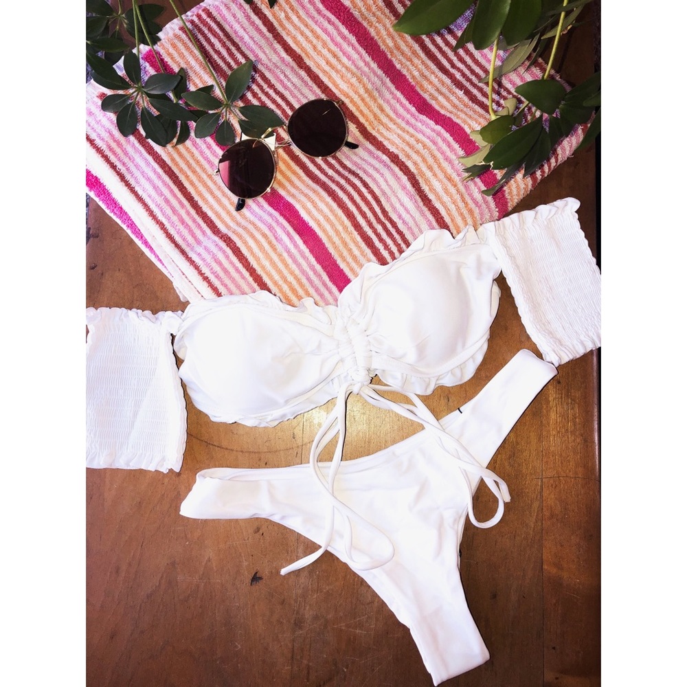 White bikini swimsuit
